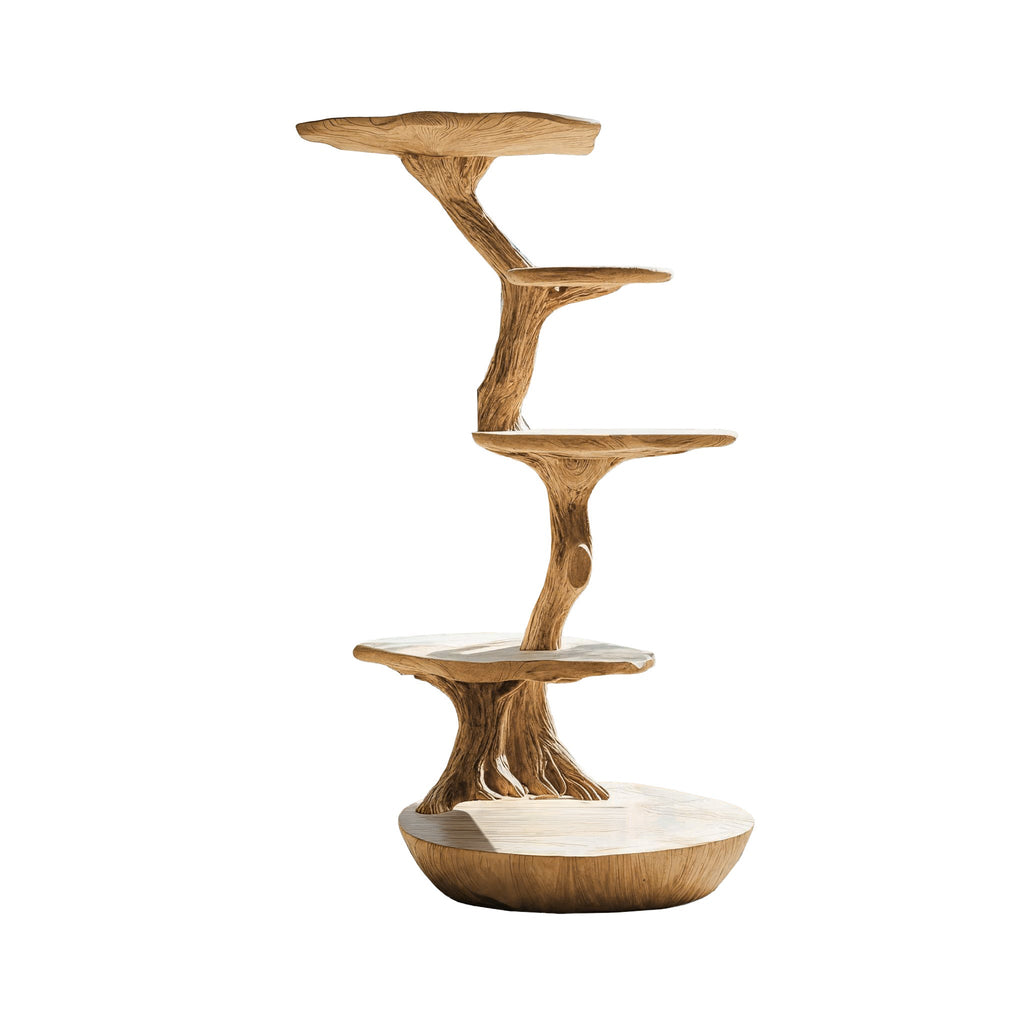 Lignum Sculpted Solid Wood Tree-Inspired Cat Tree Shelf
