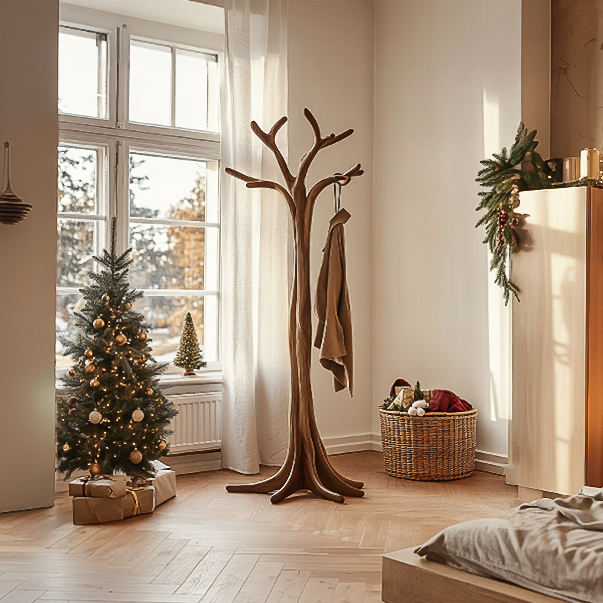 Rustic Tree Branch Coat Rack